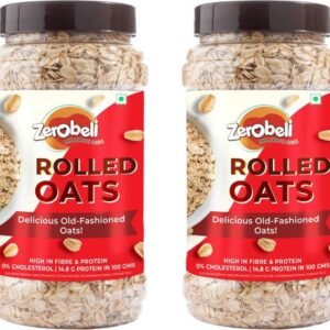 Zerobeli High Fiber Rolled Oats | Source of Protein, Gl...