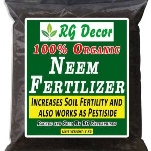 RGDECOR 3 Kg 100% Natural Neem Cake Fertilizer - Natura...