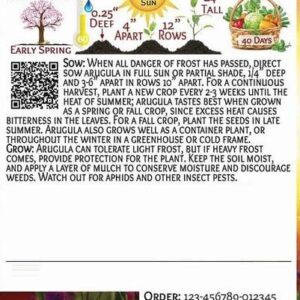 VibeX VXI-19 - Rocket Arugula - (250 Seeds) Seed