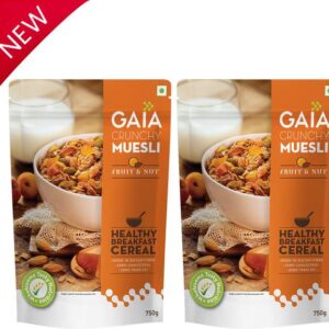 GAIA Crunchy Muesli - Fruit & Nut 750g Pouch (Pack of 2...