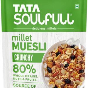 Tata Soulfull Millet Muesli, Crunchy, 80% Wholegrains, ...